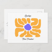 抽象芸術シンプルサマーフラワーホリデーポストカード シーズンポストカード (正面/裏面)