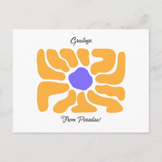 抽象芸術シンプルサマーフラワーホリデーポストカード シーズンポストカード (正面)