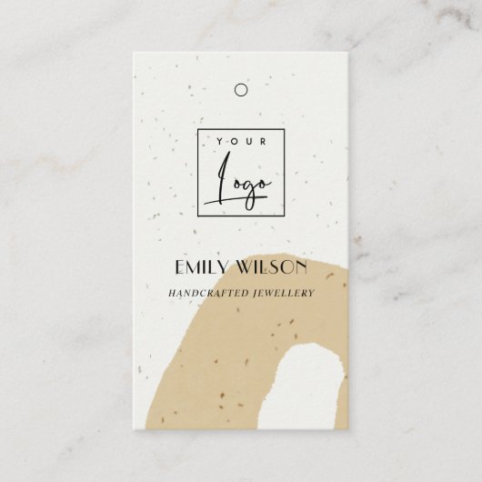 抽象芸術シンプルセラミックオークレロゴ価格ラベル 名刺 (正面)