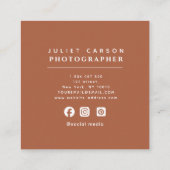 抽象芸術シンプルテラコッタボ素朴ホ スクエア名刺 (裏面)