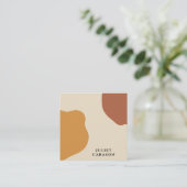 抽象芸術シンプルテラコッタボ素朴ホ スクエア名刺 (スタンド正面)