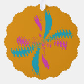 抽象芸術シンプルバタフライフライトの乱れたパターン オーナメントカード (裏面)