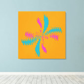 抽象芸術シンプルバタフライフライトの乱れたパターン キャンバスプリント (インサイチュ (ウッドフロア))