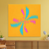 抽象芸術シンプルバタフライフライトの乱れたパターン キャンバスプリント (インサイチュ (リビング))