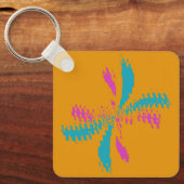 抽象芸術シンプルバタフライフライトの乱れたパターン キーホルダー (正面)