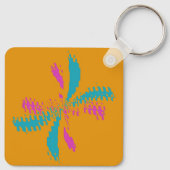 抽象芸術シンプルバタフライフライトの乱れたパターン キーホルダー (裏面)