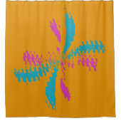 抽象芸術シンプルバタフライフライトの乱れたパターン シャワーカーテン (正面)