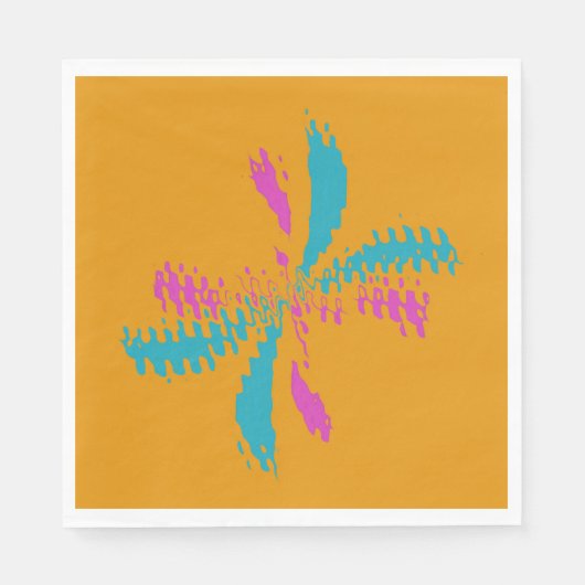 抽象芸術シンプルバタフライフライトの乱れたパターン スタンダードランチョンナプキン (正面)