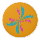 抽象芸術シンプルバタフライフライトの乱れたパターン セラミックノブ (正面)