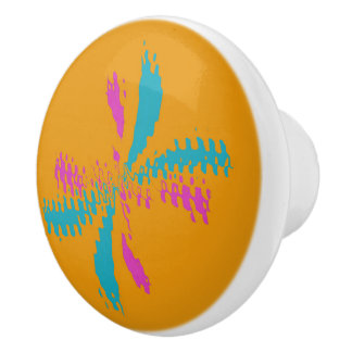 抽象芸術シンプルバタフライフライトの乱れたパターン セラミックノブ