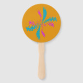 抽象芸術シンプルバタフライフライトの乱れたパターン ハンドファン (正面)