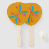 抽象芸術シンプルバタフライフライトの乱れたパターン ハンドファン (正面&裏面)