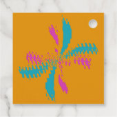 抽象芸術シンプルバタフライフライトの乱れたパターン フェイバータグ (裏面)