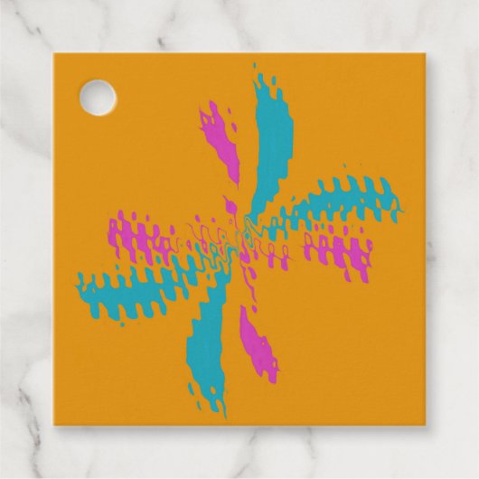 抽象芸術シンプルバタフライフライトの乱れたパターン フェイバータグ (正面)