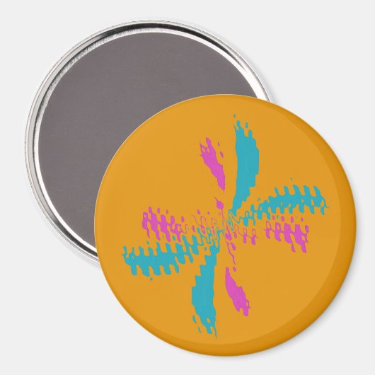 抽象芸術シンプルバタフライフライトの乱れたパターン マグネット (正面/裏面)