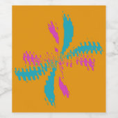 抽象芸術シンプルバタフライフライトの乱れたパターン ワインラベル (シングルラベル)