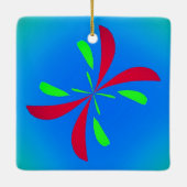 抽象芸術シンプルバタフライレトロ模様 セラミックオーナメント (裏面)