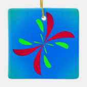 抽象芸術シンプルバタフライレトロ模様 セラミックオーナメント (正面)