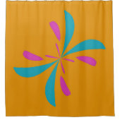 抽象芸術シンプルバタフライ飛行パターン シャワーカーテン (正面)