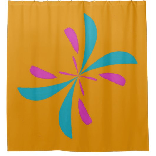 抽象芸術シンプルバタフライ飛行パターン シャワーカーテン (正面)