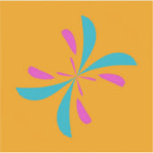 抽象芸術シンプルバタフライ飛行パターン シール (正面)