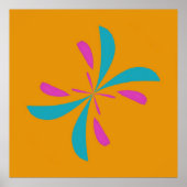 抽象芸術シンプルバタフライ飛行パターン ポスター (正面)