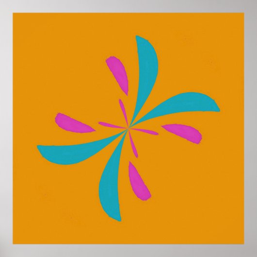 抽象芸術シンプルバタフライ飛行パターン ポスター (正面)