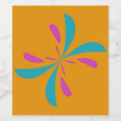 抽象芸術シンプルバタフライ飛行パターン ワインラベル (シングルラベル)