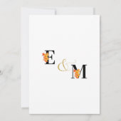 抽象芸術シンプルピンクグラジオラス結婚文字 セーブザデート (裏面)