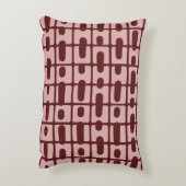 抽象芸術シンプルブルゴーニュピンクパターン アクセントクッション (裏面(縦))
