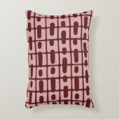 抽象芸術シンプルブルゴーニュピンクパターン アクセントクッション (正面(垂直))