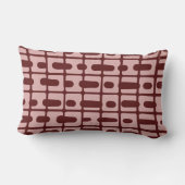 抽象芸術シンプルブルゴーニュピンクパターン ランバークッション (裏面)