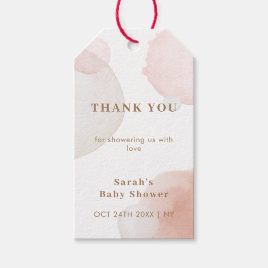 抽象芸術シンプルベビーシャワー ギフトタグ (正面)