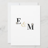 抽象芸術シンプルホワイトローズ結婚レターズ セーブザデート (裏面)