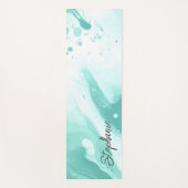 抽象芸術シンプルマーブルグリーン ヨガマット (正面)