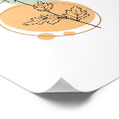 抽象芸術シンプルミニマリストボホスタイルフローラ ポスター (角)