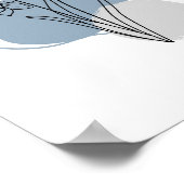 抽象芸術シンプルミニマリストボホスタイルフローラ ポスター (角)