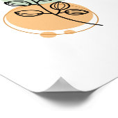 抽象芸術シンプルミニマリストボホスタイルフローラ ポスター (角)