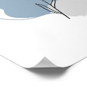 抽象芸術シンプルミニマリストボホスタイルフローラ ポスター (角)