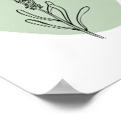 抽象芸術シンプルミニマリストボホスタイルフローラ ポスター (角)