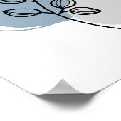 抽象芸術シンプルミニマリストボホスタイルフローラ ポスター (角)