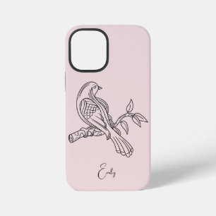 抽象芸術シンプルラインアートイラストレーションボホシック iPhone 12 MINIケース