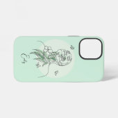 抽象芸術シンプルラインアートウーマンイラストレーション iPhoneケース (裏面横)