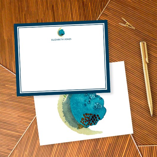 抽象芸術シンプル水彩文具パーソナライズされた具 ノートカード