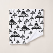 抽象芸術シンプル白黒クリスマスツリー バスタオルセット (ウォッシュタオル)