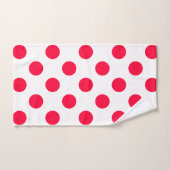 抽象芸術シンプル赤スタイリッシュ白水玉模様円 バスタオルセット (ハンドタオル)