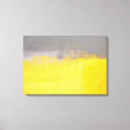 「抽象芸術シンプル」グレーとイエローアート キャンバスプリント