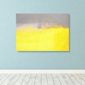 「抽象芸術シンプル」グレーとイエローアート キャンバスプリント (インサイチュ (ウッドフロア))