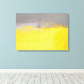 「抽象芸術シンプル」グレーとイエローアート キャンバスプリント (インサイチュ (ウッドフロア))