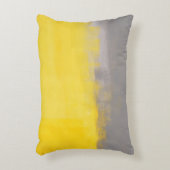 「抽象芸術シンプル」グレーと黄色の芸術枕 アクセントクッション (正面(垂直))